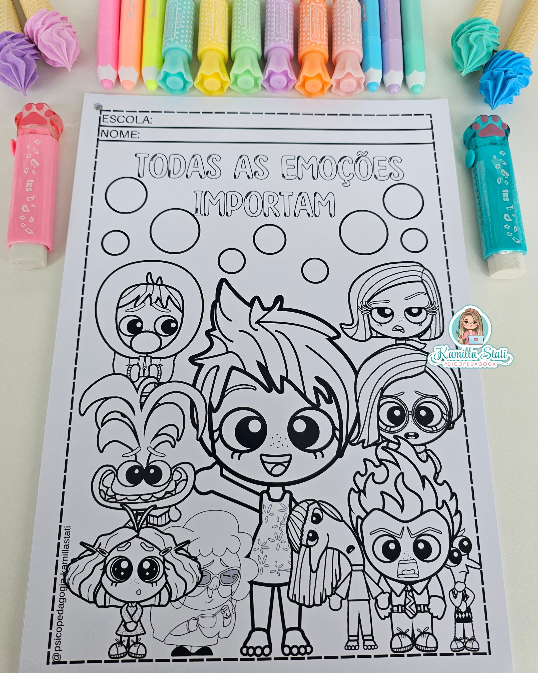 desenho para imprimir medo divertidamente