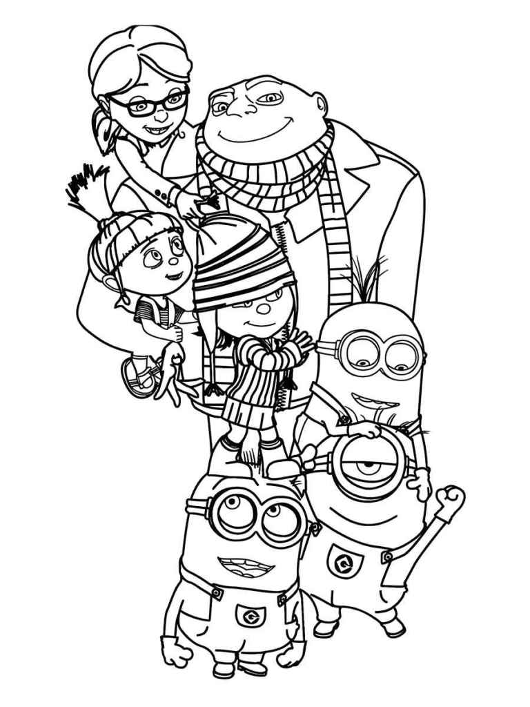 minions roxos para colorir