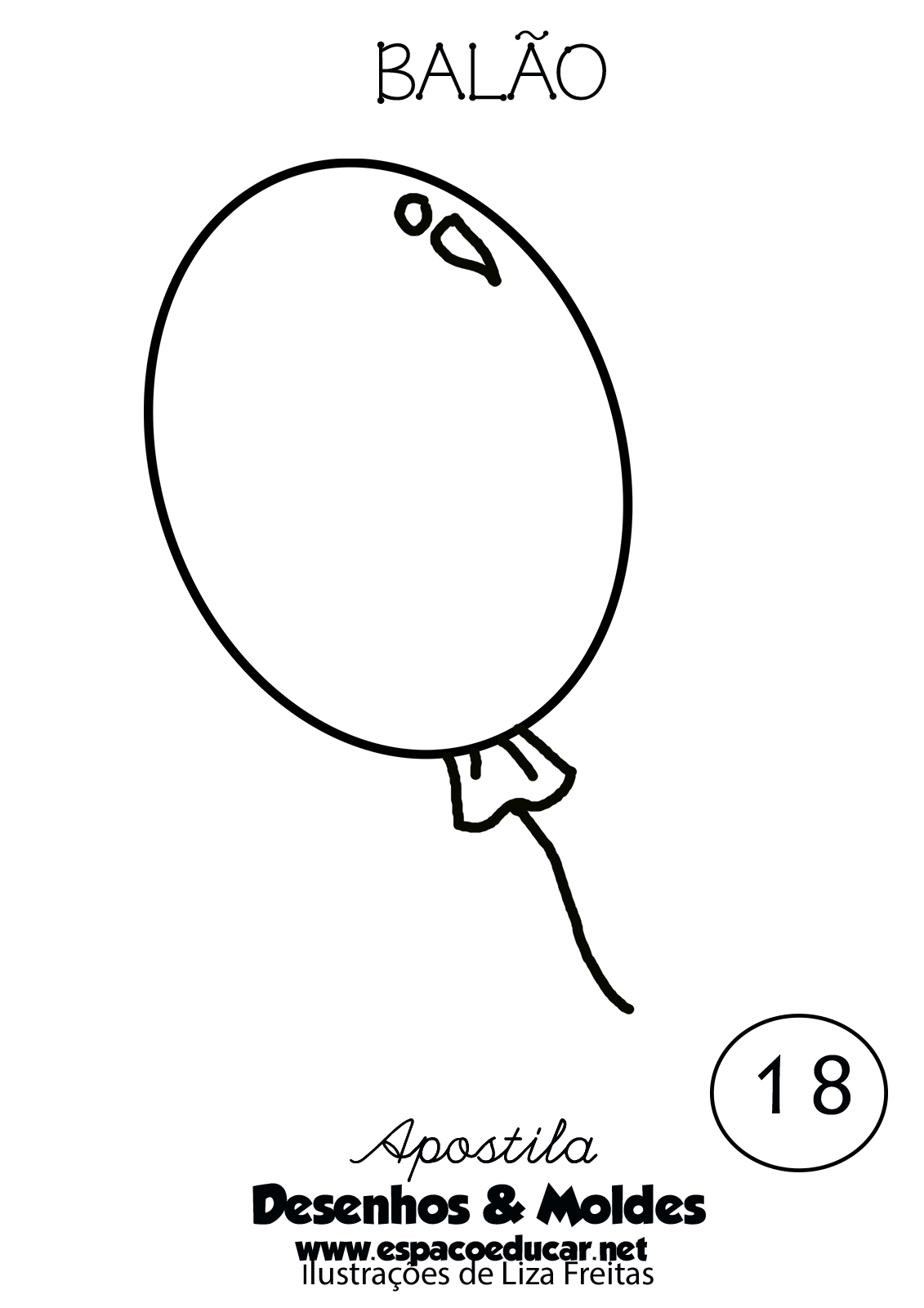 molde balão de aniversário para imprimir