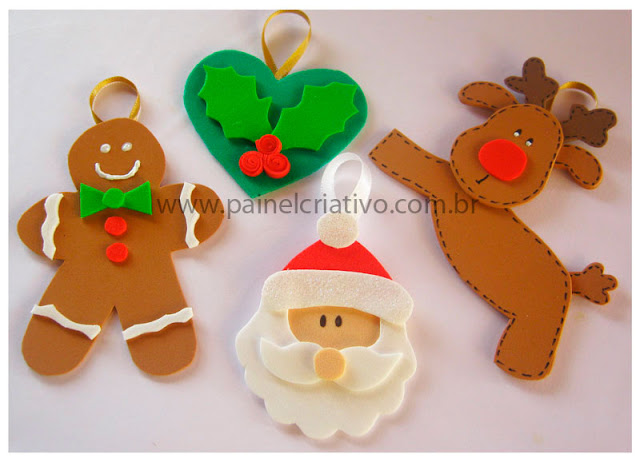 decoracao de natal em eva com moldes