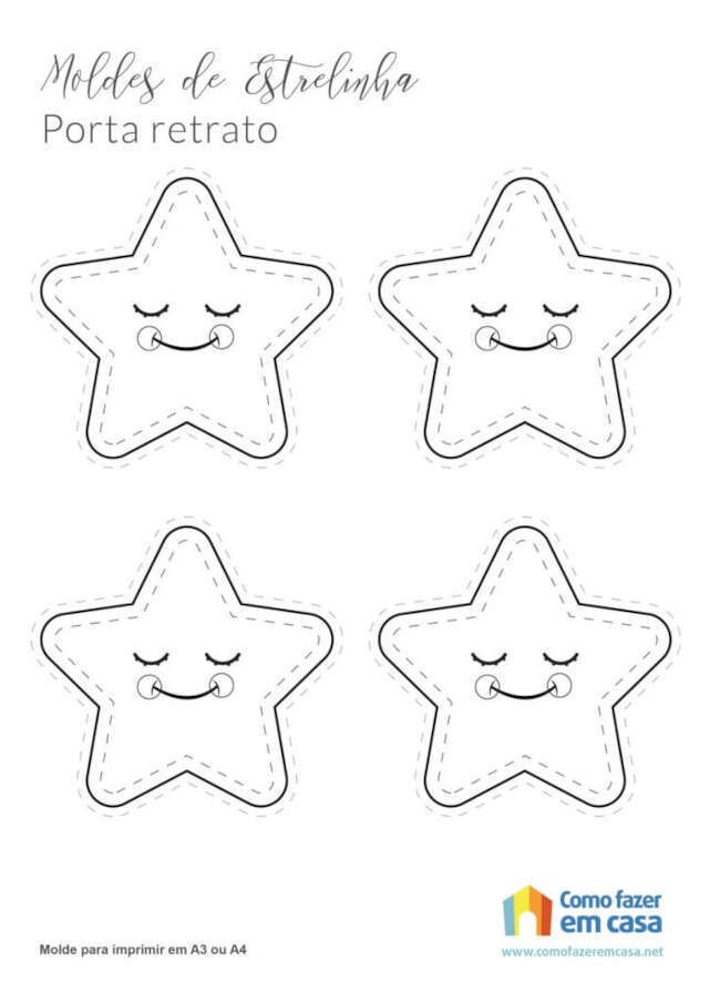 estrela cadente em feltro molde