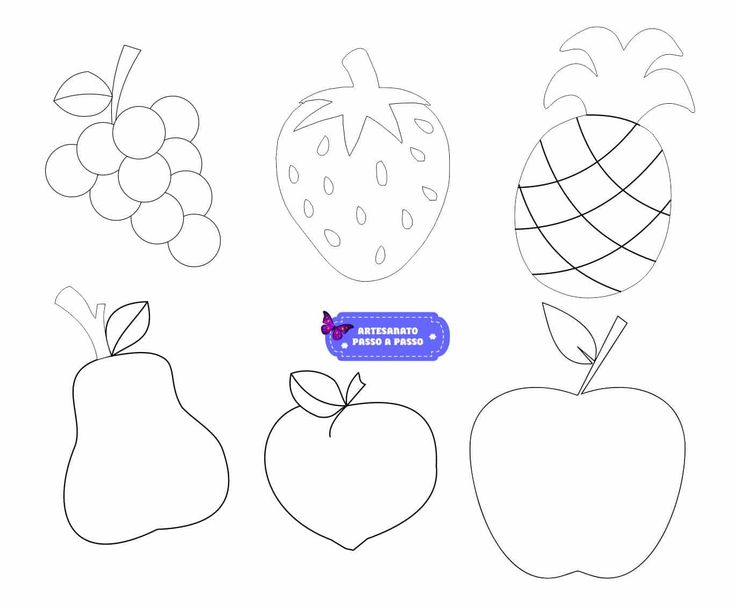 moldes de frutas para imprimir grátis