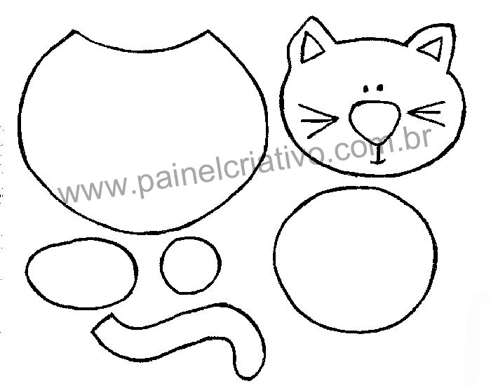 molde de gato em EVA para imprimir