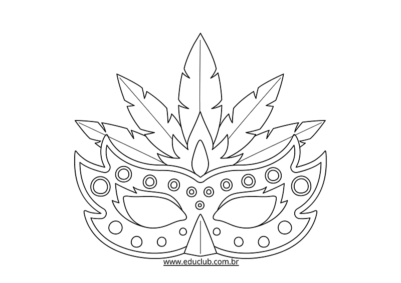 desenho de máscara para colorir e recortar