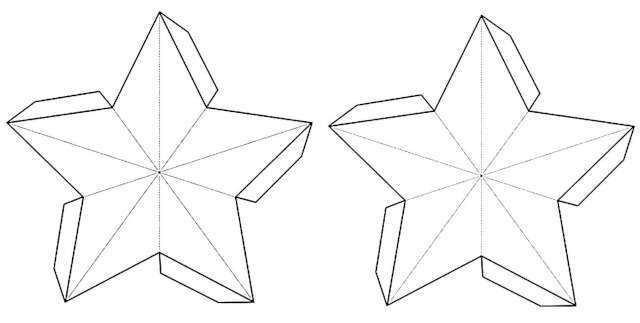 molde de estrela de papel para cortar