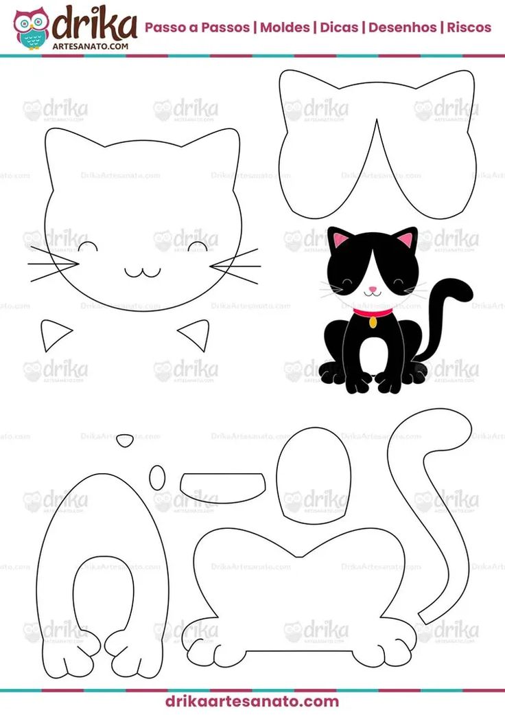 molde de gatinho para artesanato