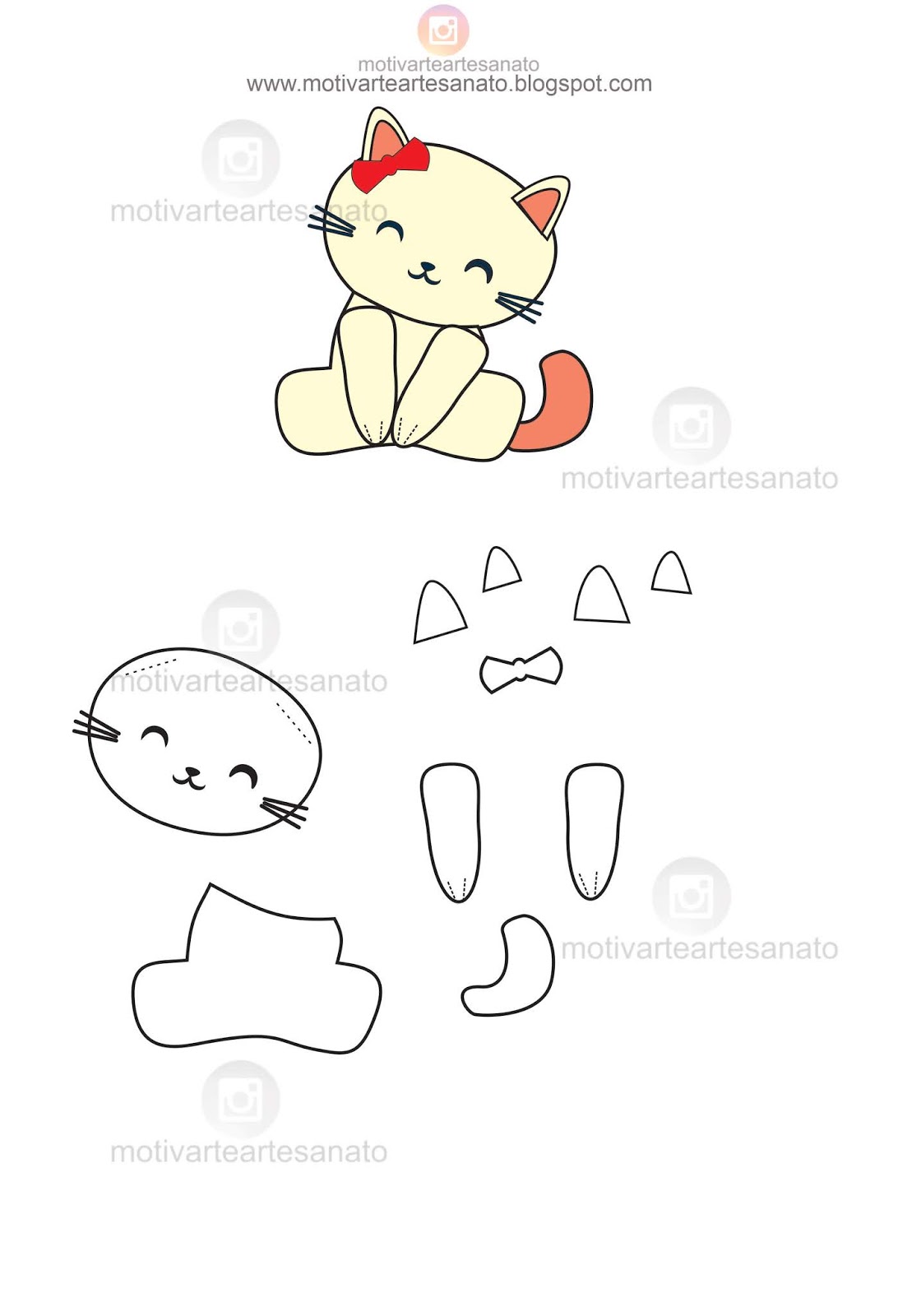 molde de gato em EVA para lembrancinhas