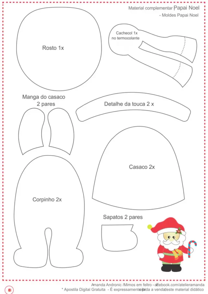 pap noel em eva para imprimir
