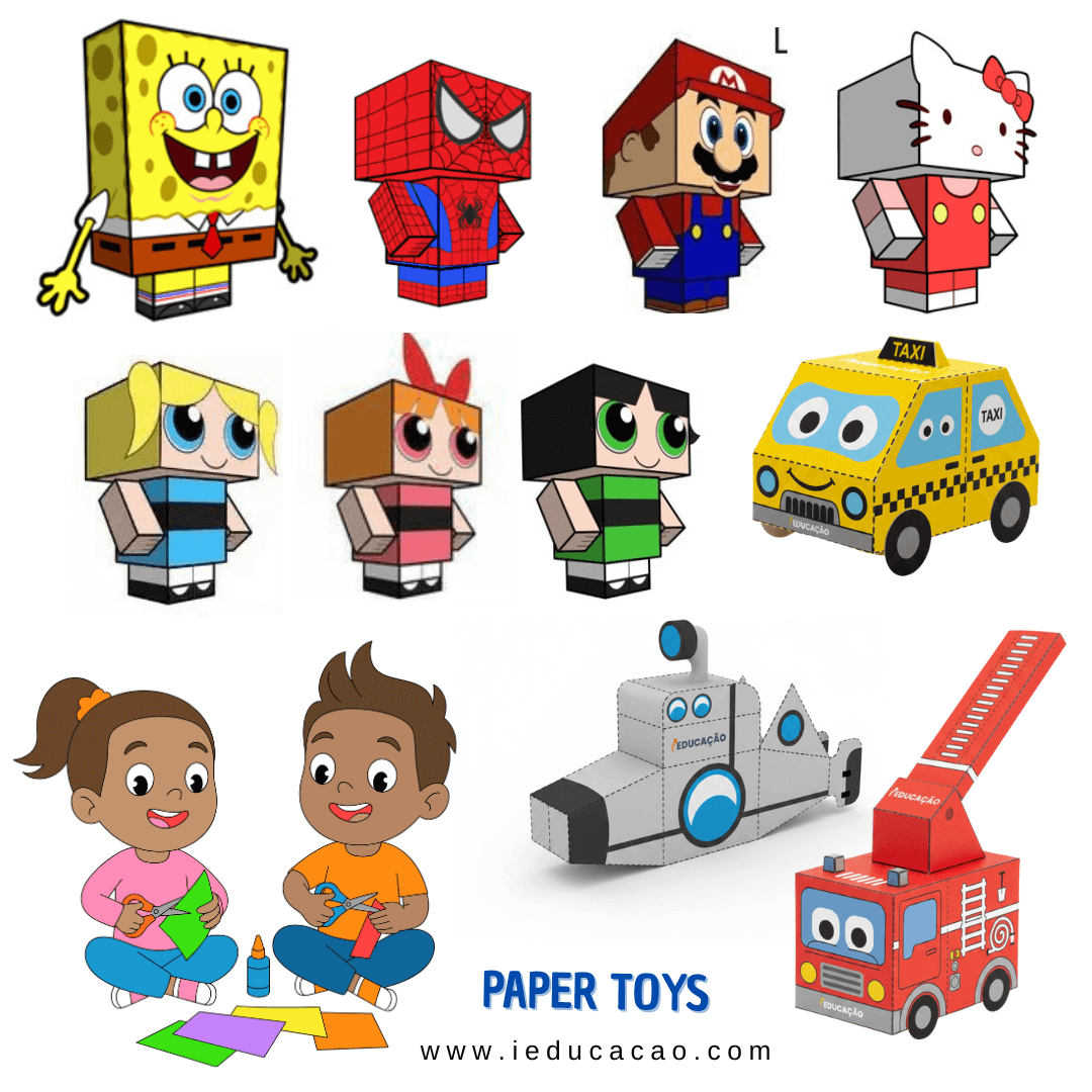 moldes de brinquedos de papel para imprimir