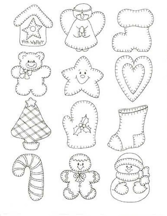 diy enfeites de natal feltro imprimir
