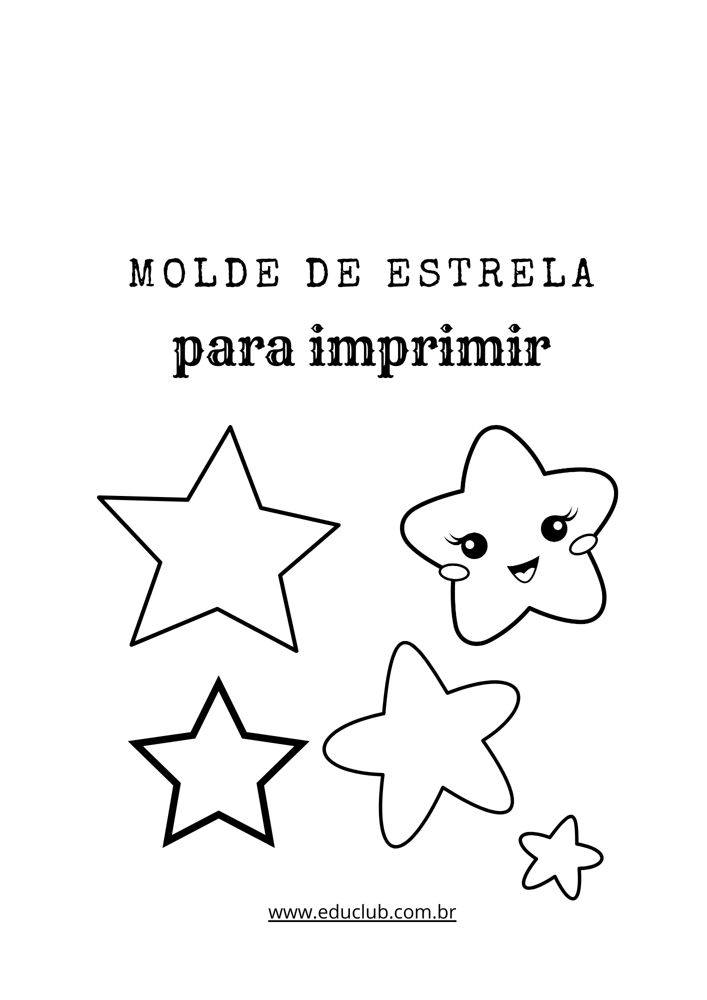 molde estrela 5 pontas para imprimir