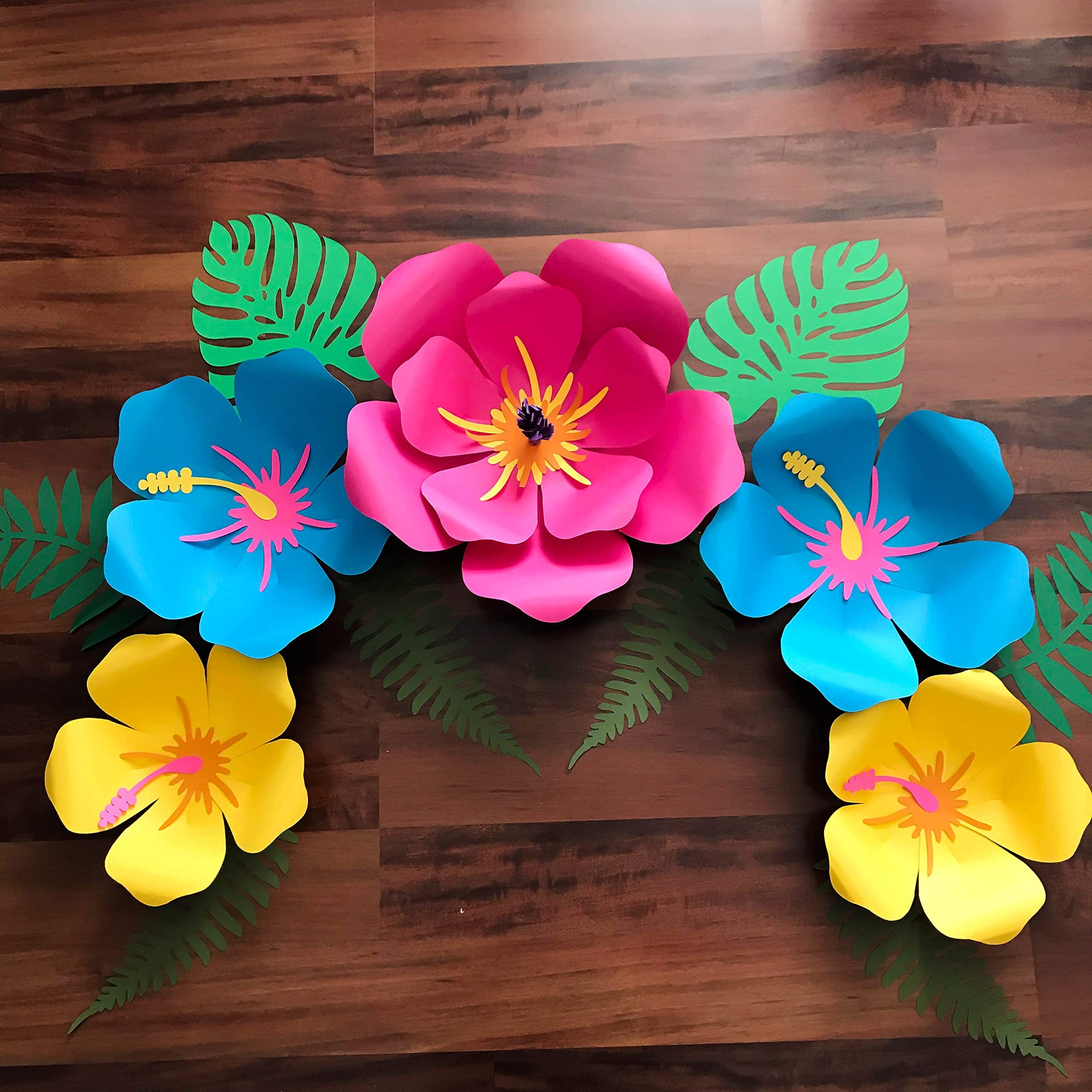 moldes de flores de papel