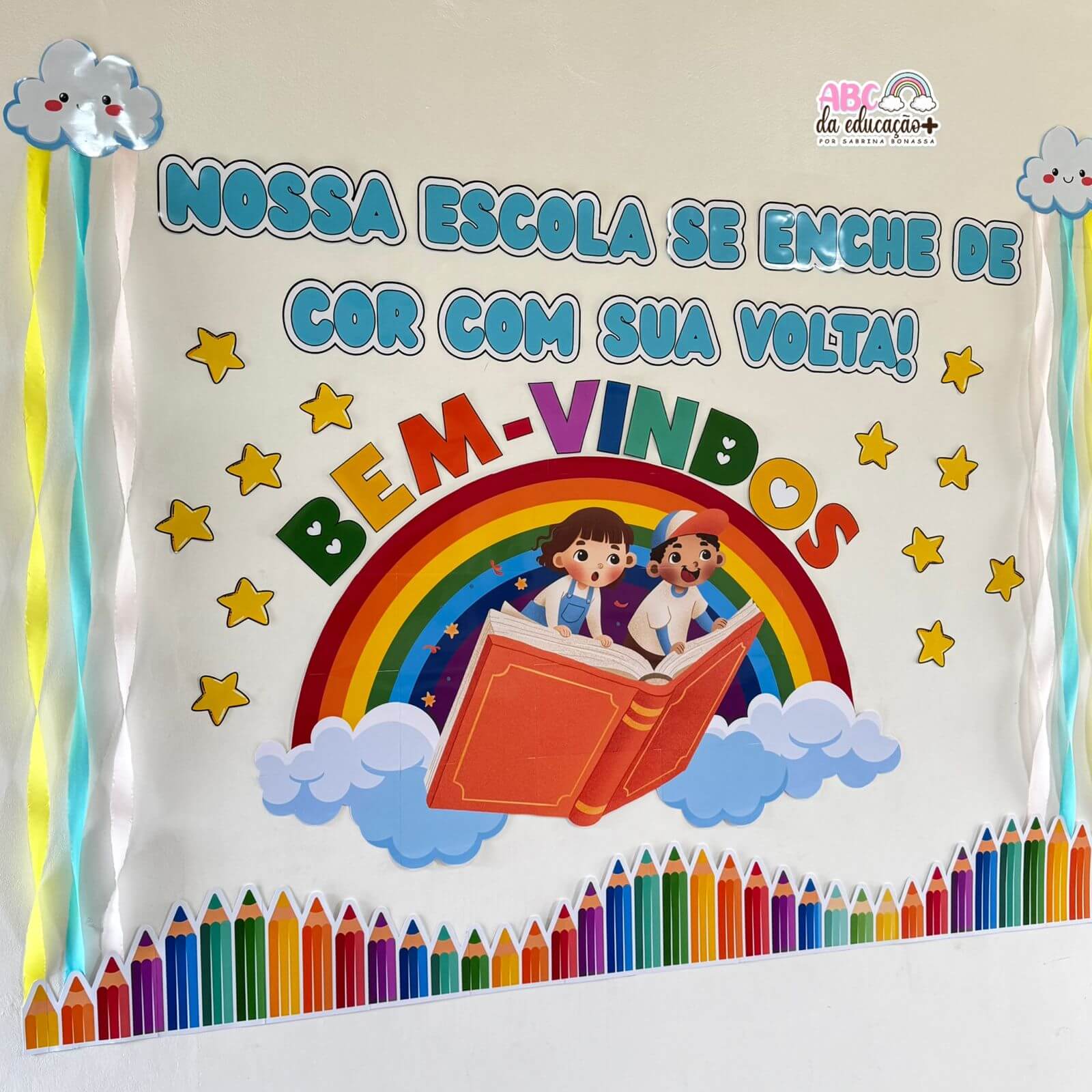mural de boas vindas criativo