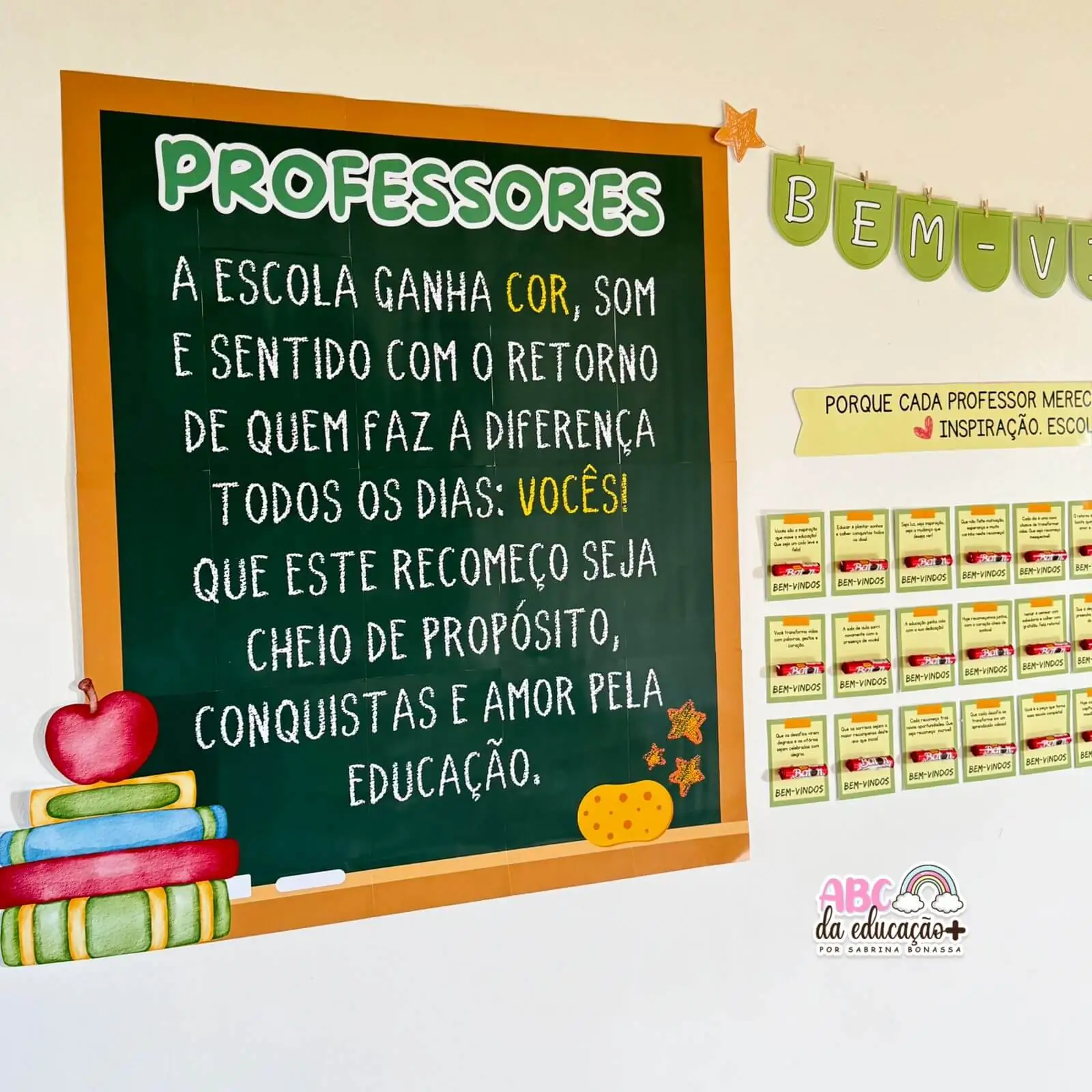 decoração sala dos professores boas vindas