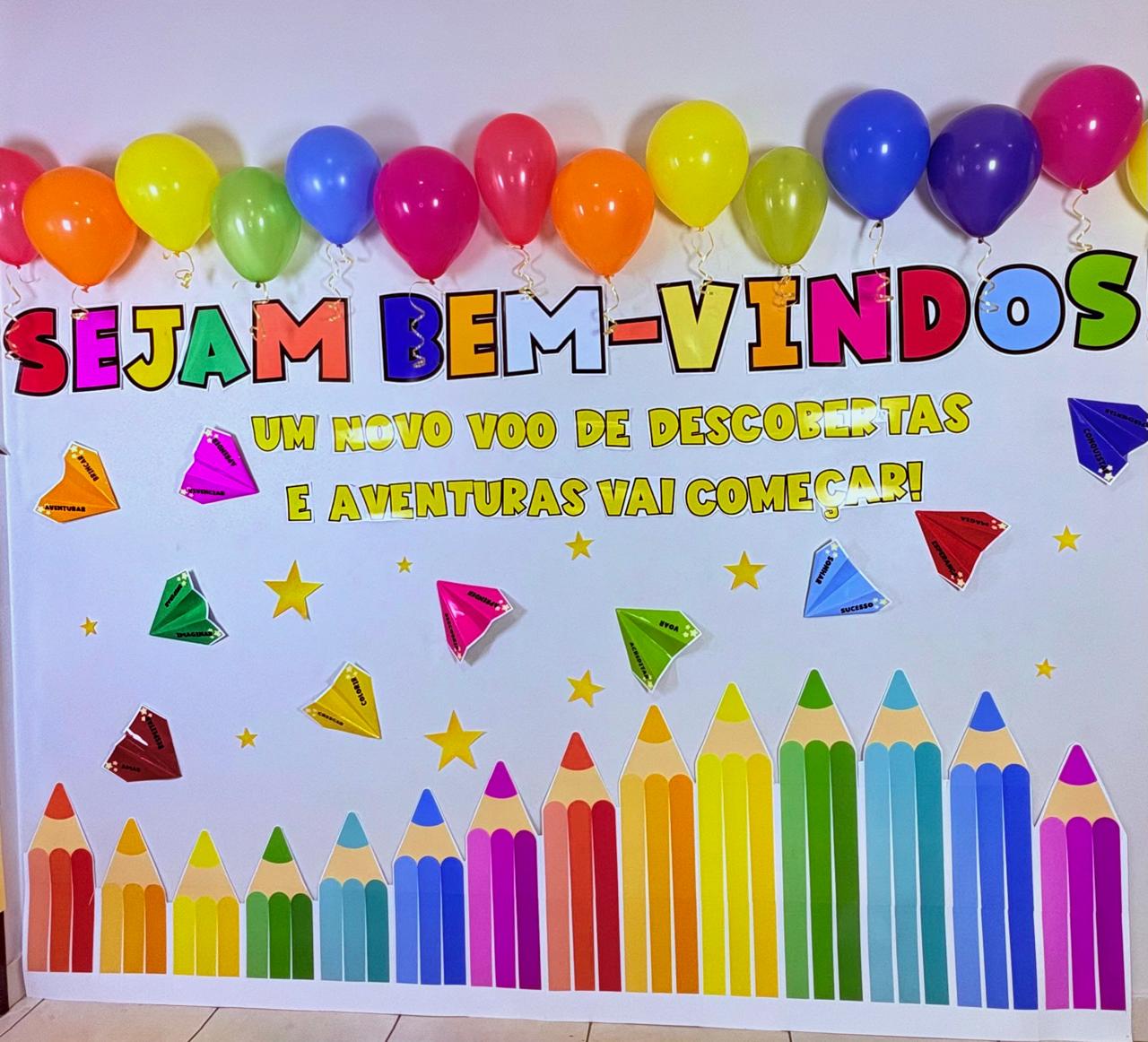 mural de acolhimento para professores