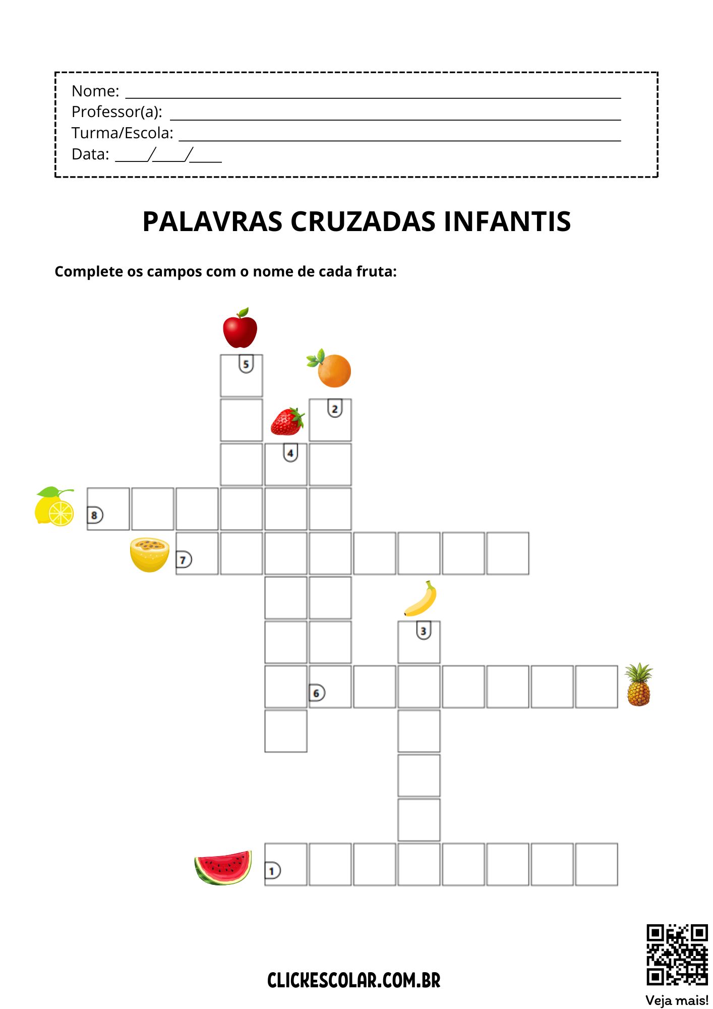 desenhos para colorir e palavras cruzadas