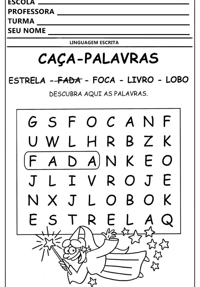 atividades de alfabetização para imprimir