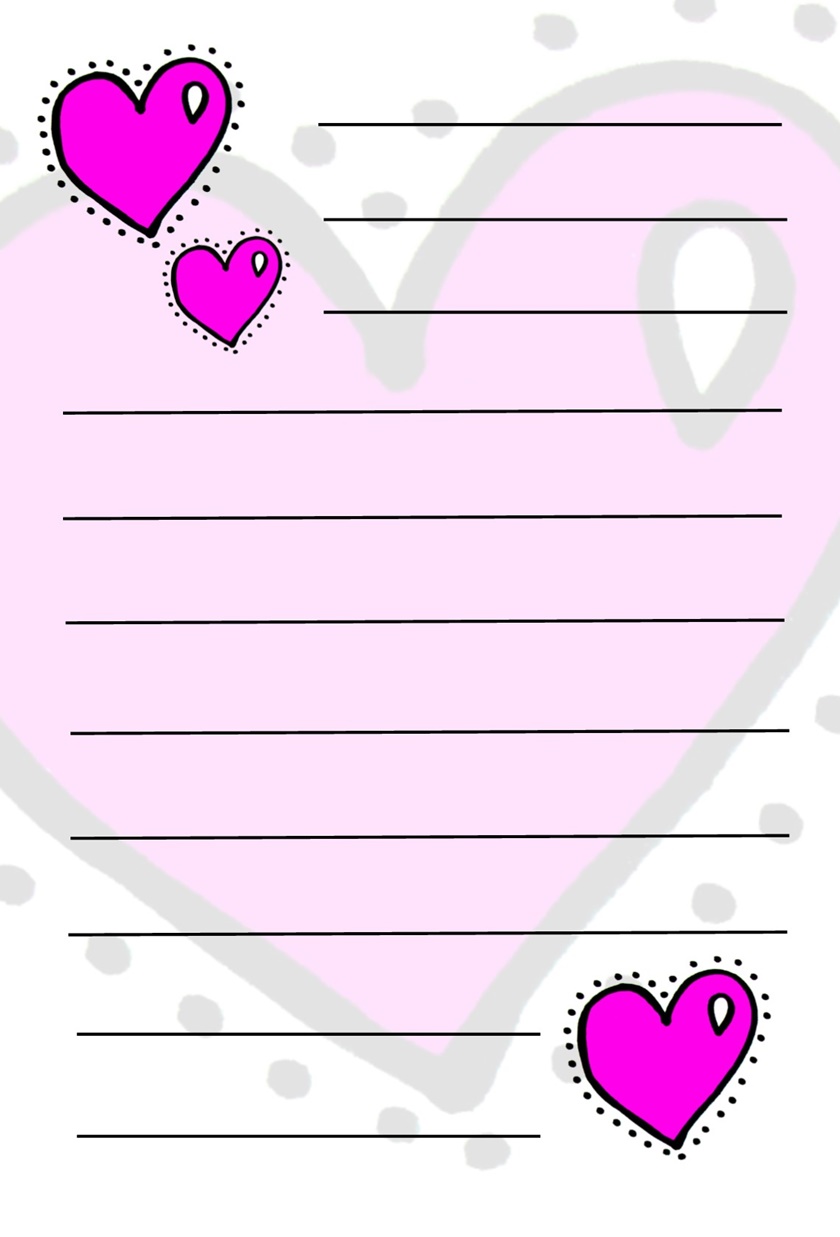 papel de carta romântico para imprimir