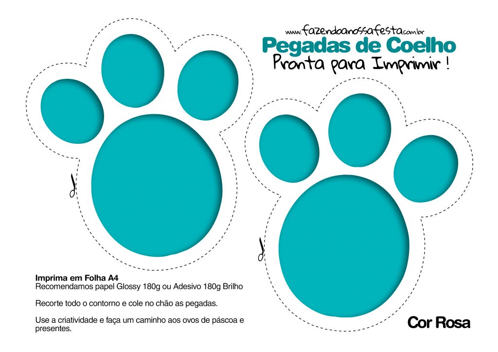 molde patinha de coelho para imprimir