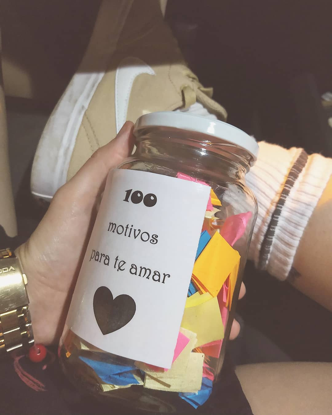 potinho de mensagens de amor