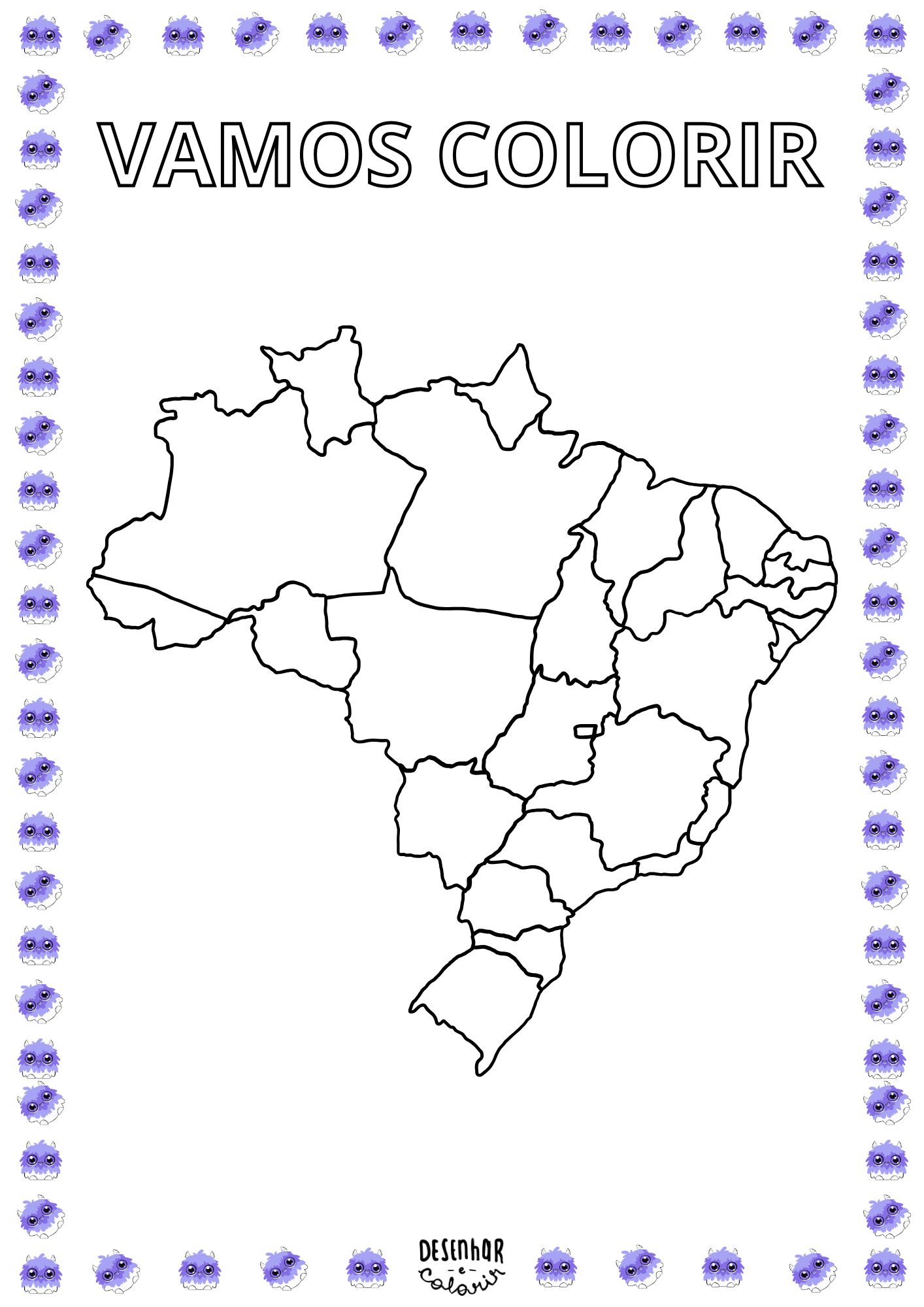 mapa do brasil para pintar