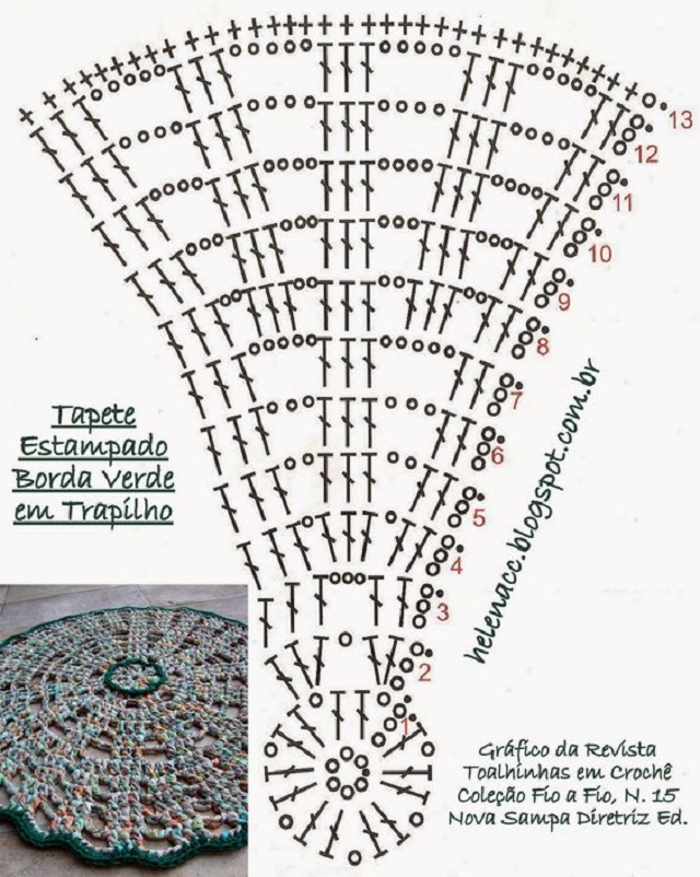 gráficos de tapetes de crochê em pdf