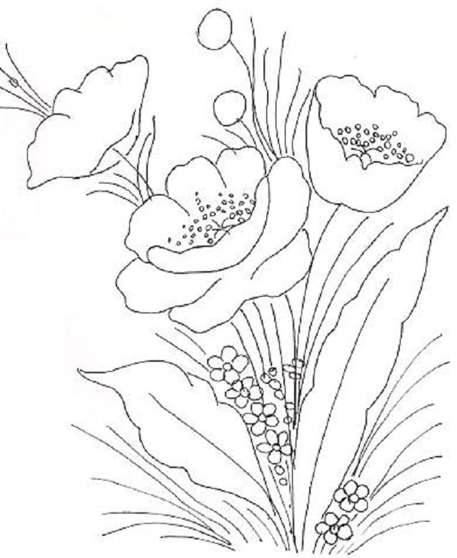 desenhos de flores para pintar em pano