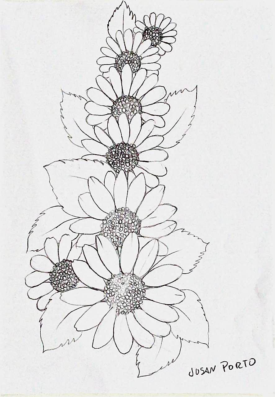 riscos de flores para tecido