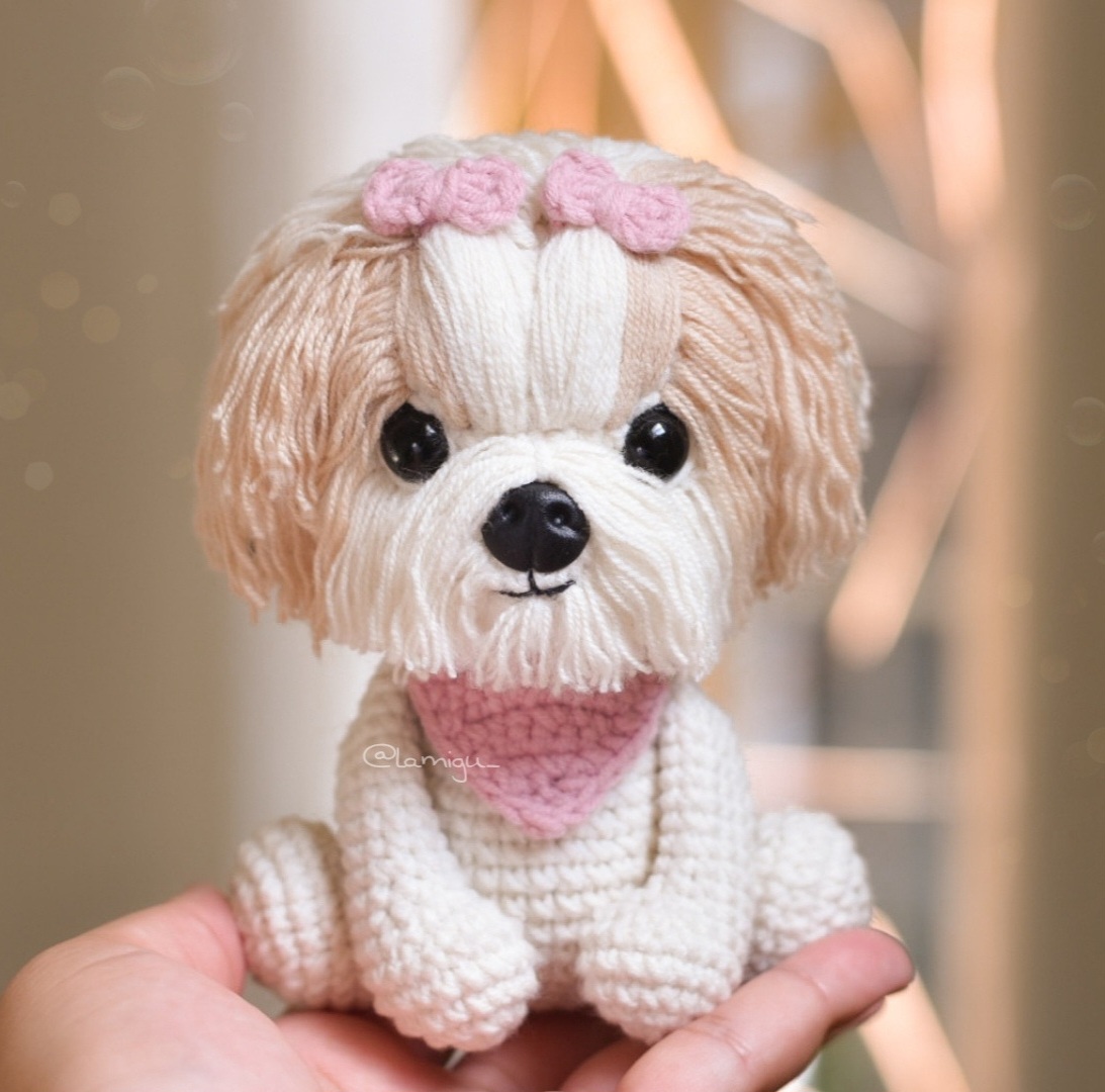 cachorro amigurumi realista