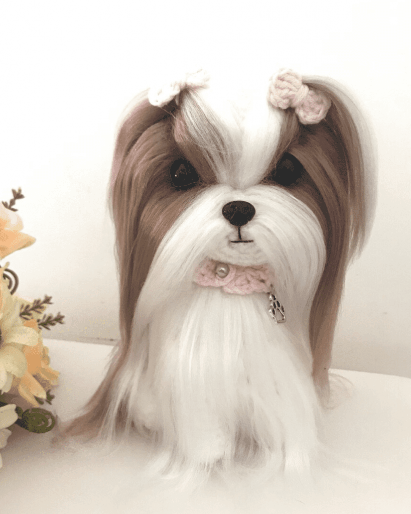 como fazer shih tzu de crochê
