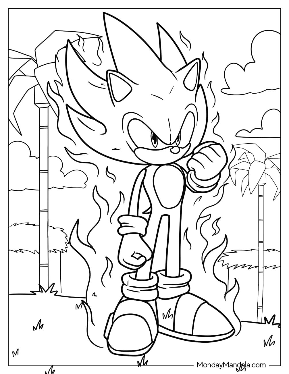 Sonic em PDF para colorir