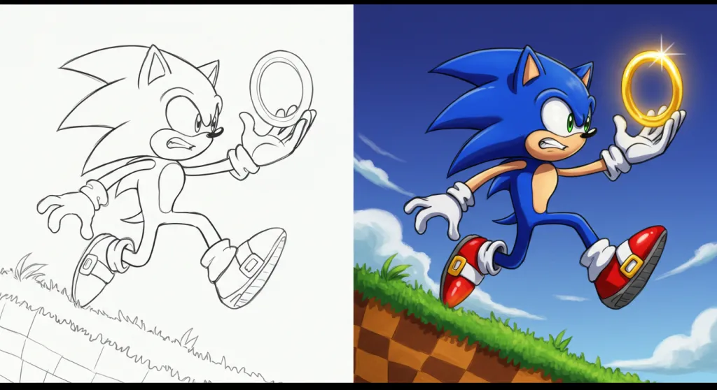 Sonic e amigos para pintar