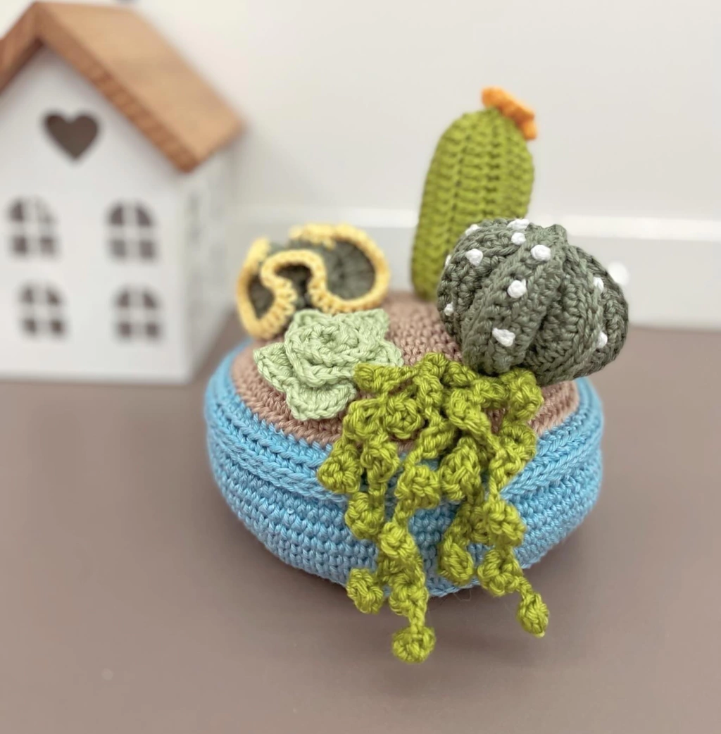 echeveria de crochê