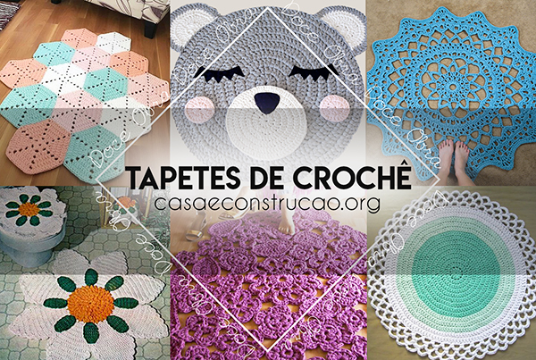 tapete de crochê redondo gráfico