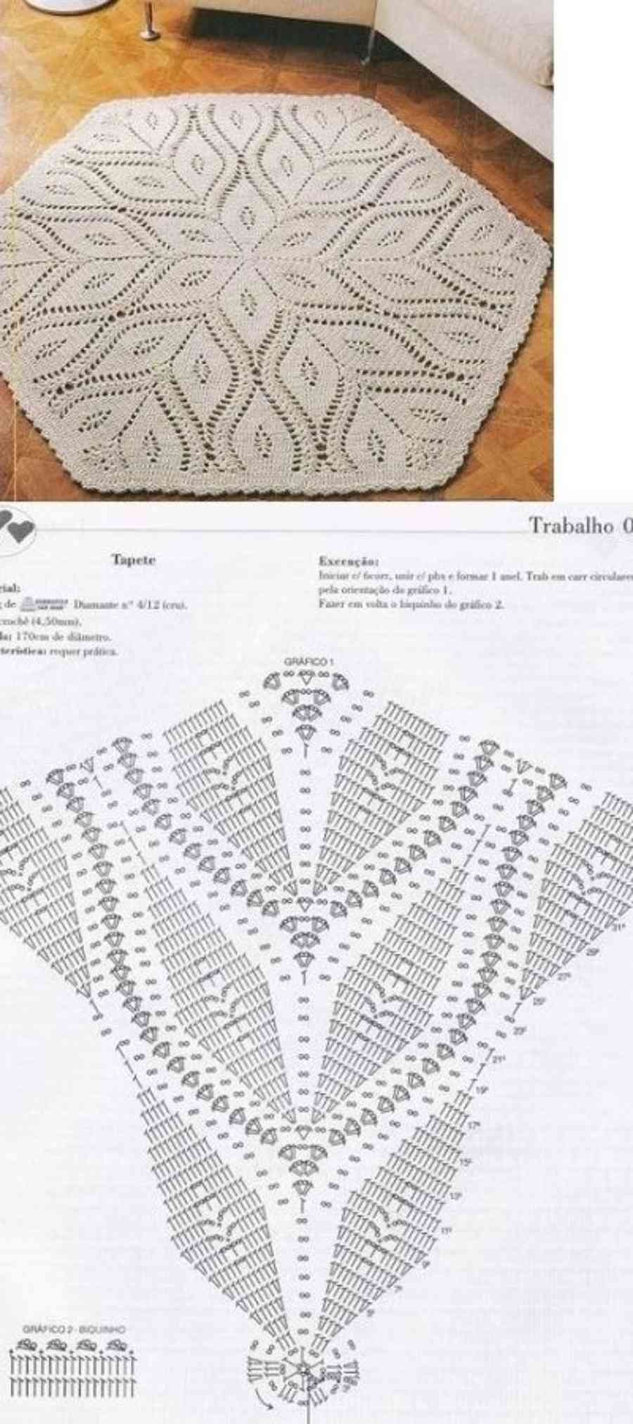 tapete de crochê oval gráfico