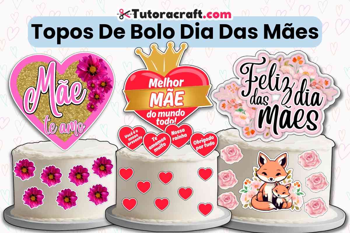 topo de bolo personalizado dia das mães grátis