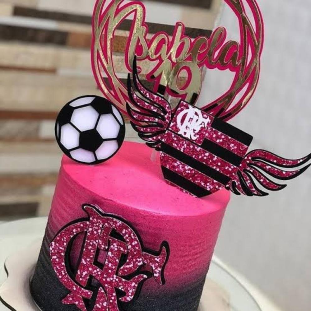 topo de bolo flamengo menina