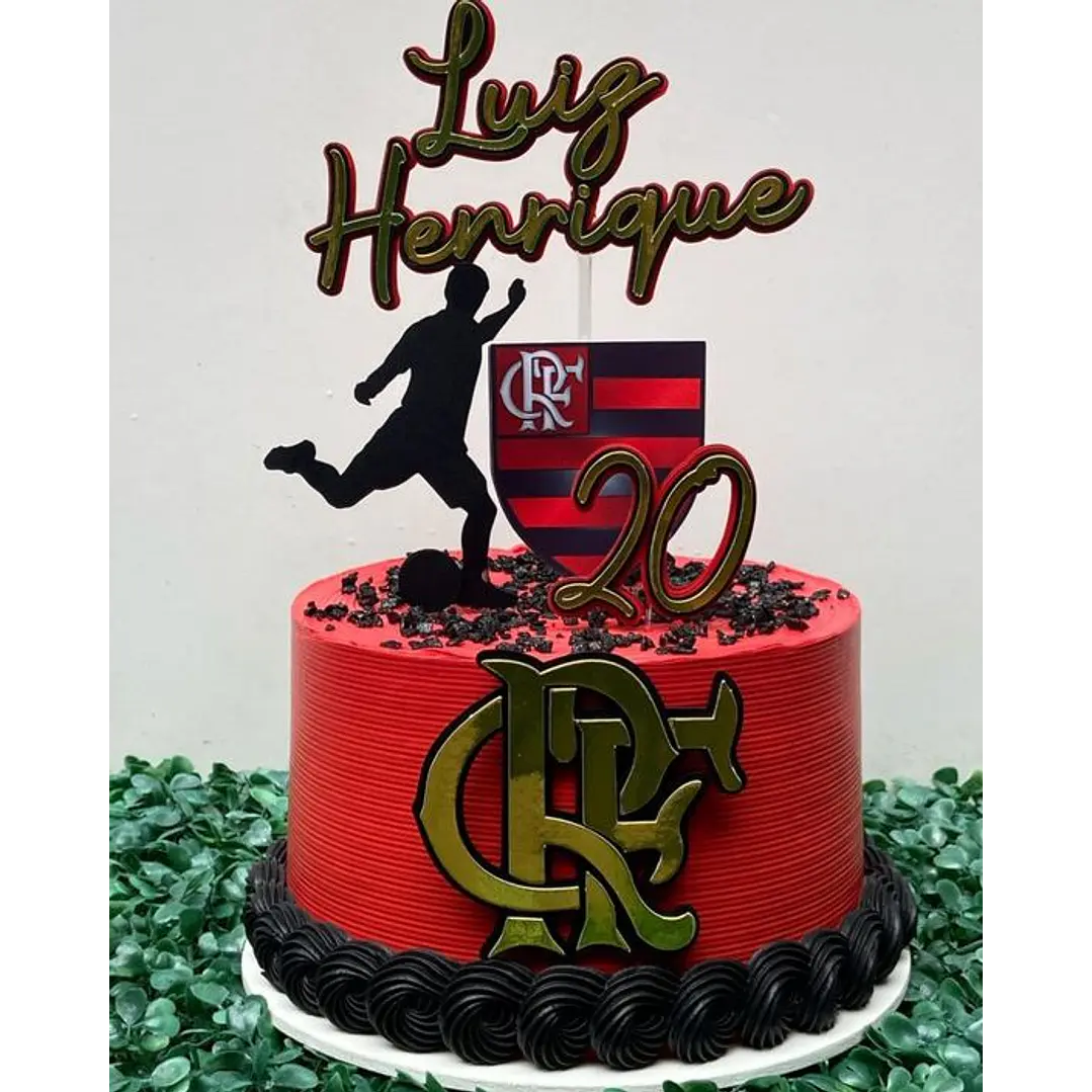 topo de bolo flamengo flork