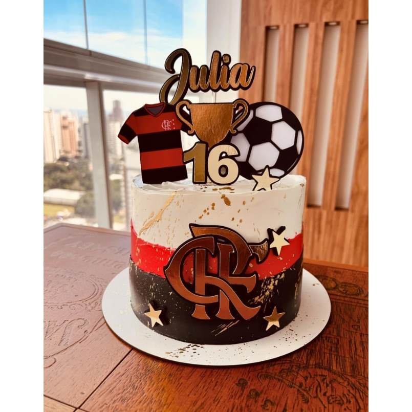 topo de bolo flamengo com urubu