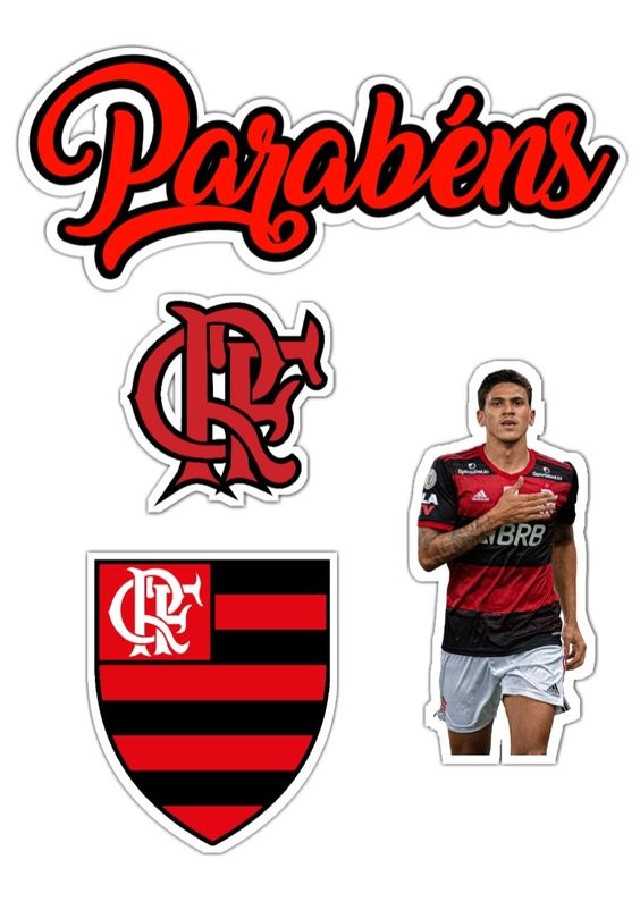 topo de bolo flamengo digital