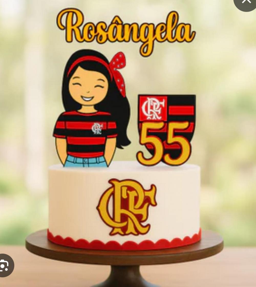 topo de bolo flamengo menina
