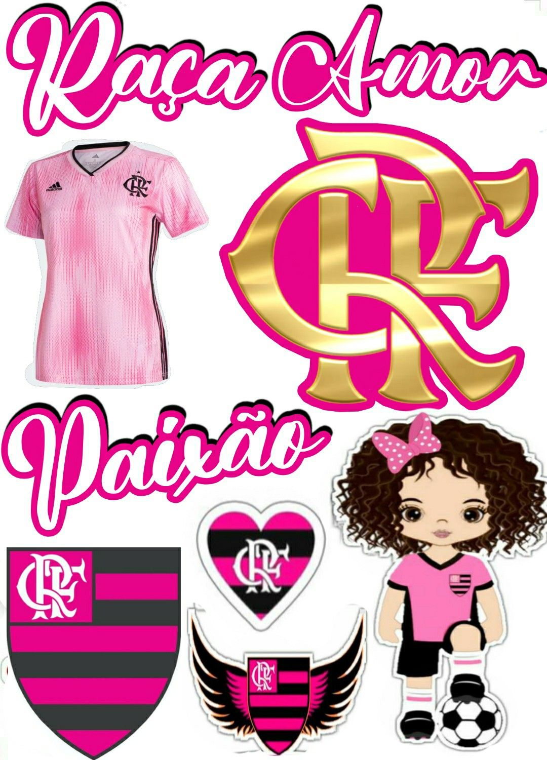 topo de bolo flamengo rosa