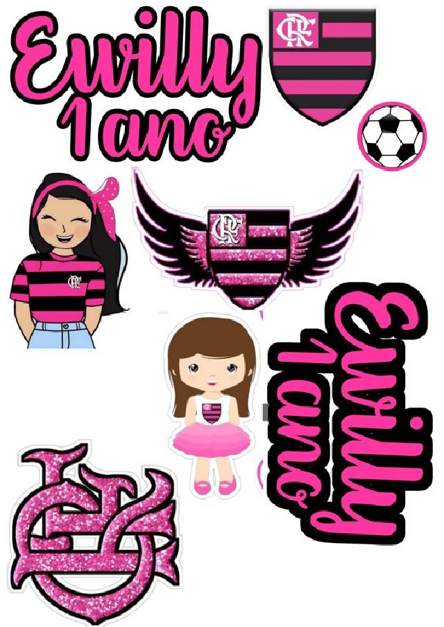 topo de bolo flamengo feminino para imprimir