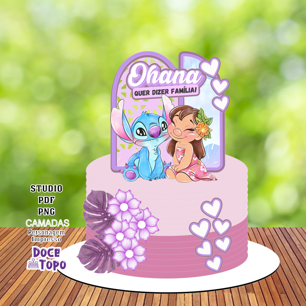 topo de bolo ohana