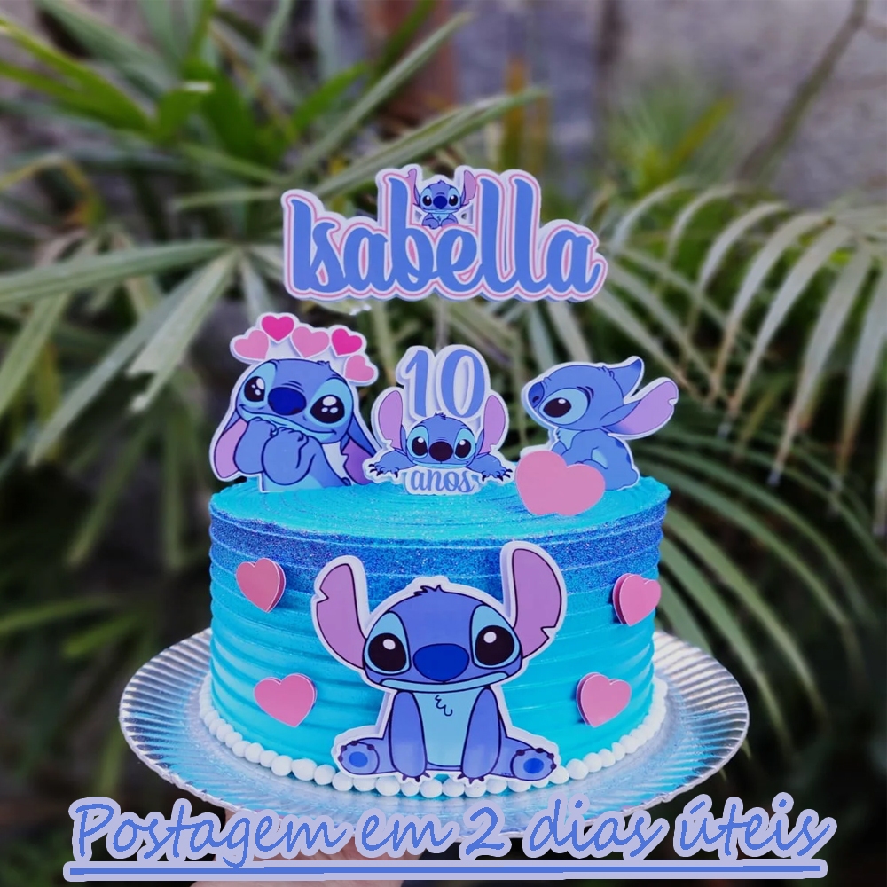 topo de bolo lilo e stitch 3d