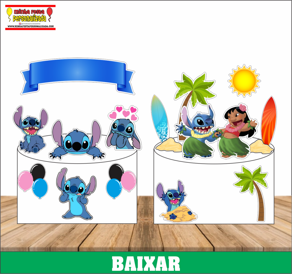 decoração bolo lilo e stitch