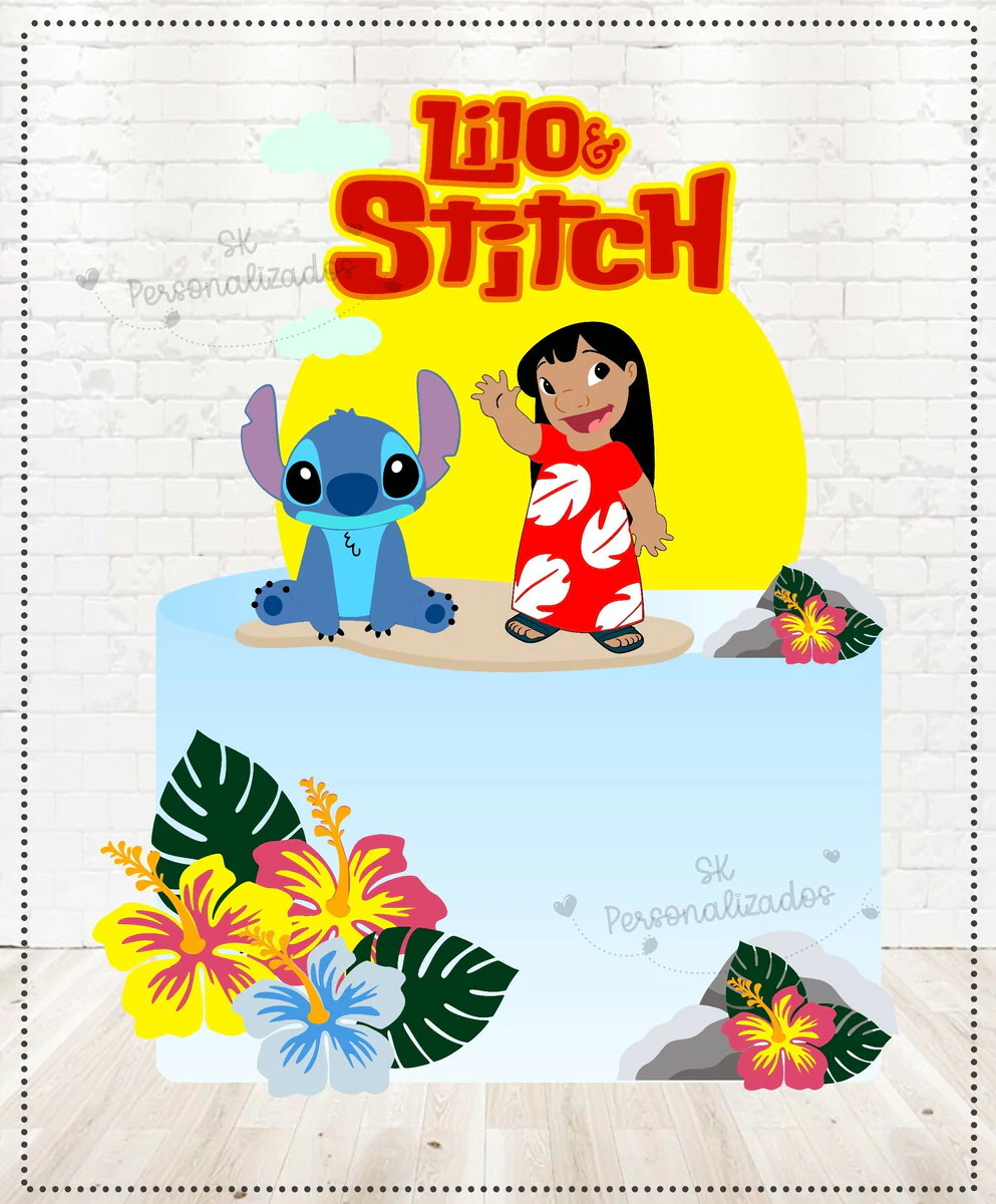 topo de bolo lilo e stitch diy