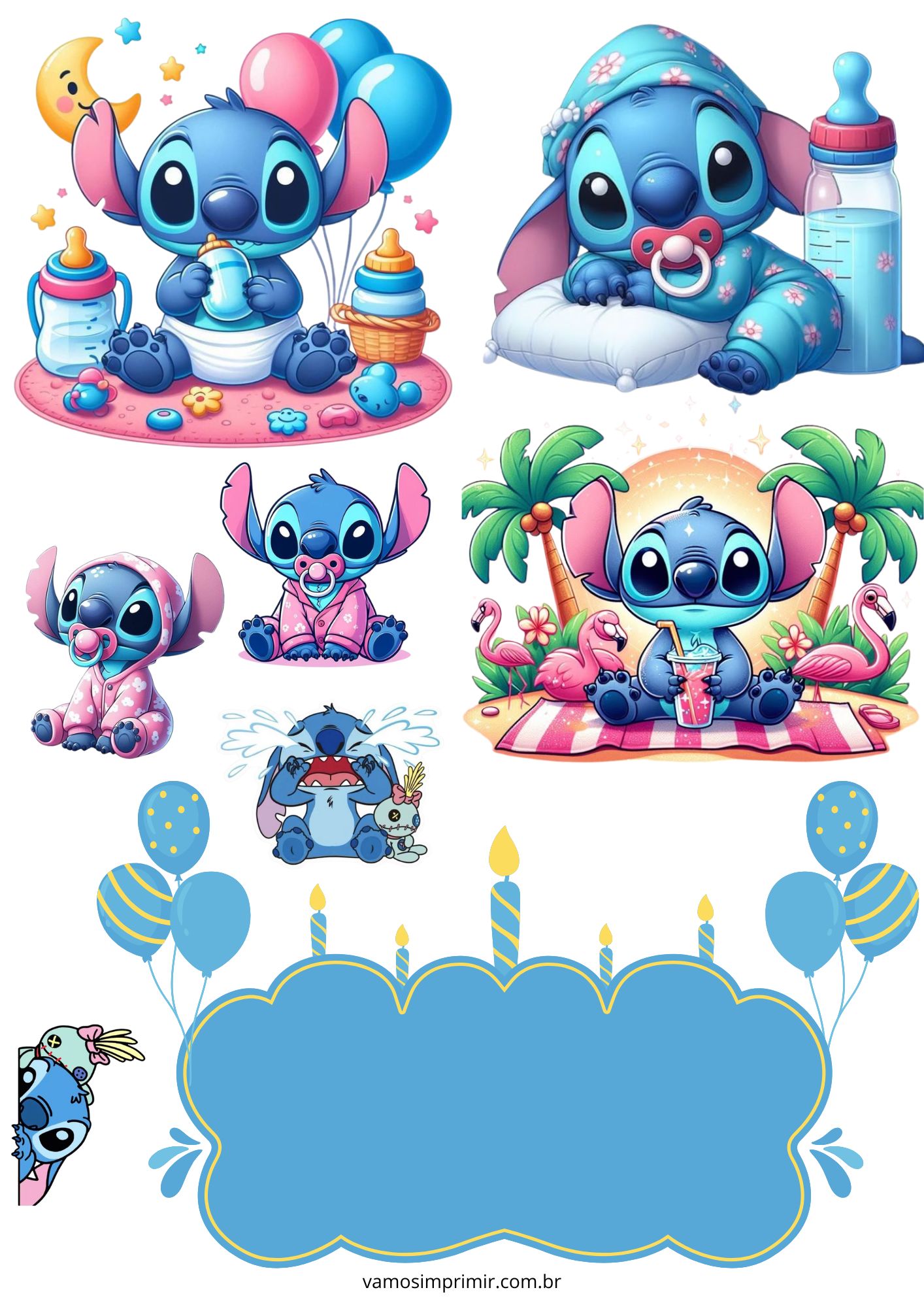topper de bolo lilo e stitch png