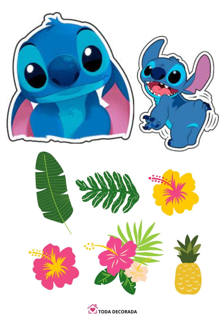 topo de bolo stitch personalizado nome
