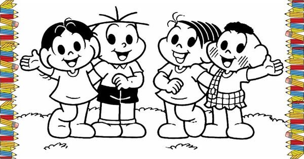 personagens turma da mônica para colorir